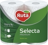 Тришаровий туалетний папір Ruta Selecta Premium, 4 рулони - Pampik