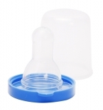 Соска силіконова Курносики, кругла, в контейнері, розмір X, від 6 міс., для каш, синій (7030 X) - Pampik