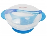 Тарілка на присосці Курносики, з термоложкою, синій (7055 син) - Pampik