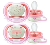 Пустушка для дівчаток Philips Avent Нічна, 6-18 міс., 2 шт. (SCF376/22) - Pampik