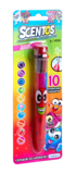Многоцветная ароматная шариковая ручка Scentos Волшебное настроение, 10 цветов, красный корпус (41250) - Pampik