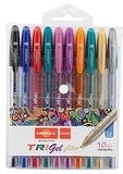 Набор гелевых ручек Unimax Trigel Glitter, 10 шт. (UX-142) - Pampik