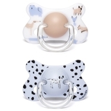 Пустушка силіконова Suavinex Історії цуценят, 18+ міс., 2 шт., білий, блакитний (304952) - Pampik