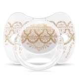 Пустушка силіконова Suavinex Couture, 4-18 міс., світло-сірий (304217) - Pampik