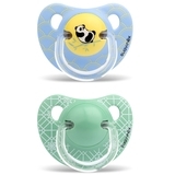 Пустушка силіконова Suavinex Історії панди, 18+ міс., 2 шт., блакитний і зелений (303889) - Pampik