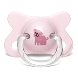 Пустушка силіконова симетрична Suavinex Історії цуценят Мопс, 2-4 міс., рожевий (304854) - Pampik