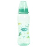 Пляшка для годування Lindo, вигнута, із силіконовою соскою, від 3 міс., 250 мл, зелений (Li 134 зел) - Pampik