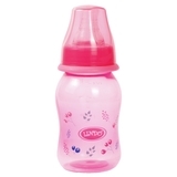 Пляшечка для годування Lindo, вигнута, 125 мл, рожевий (Li 132 рож) - Pampik