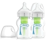 Антиколікова пляшечка Dr. Brown's Options +, з широкою шийкою, 150 мл, 2 шт. (WB52600-ESX) - Pampik