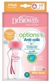 Антиколікова пляшечка Dr. Brown's Options +, з широкою шийкою, 270 мл, рожевий, 2 шт. (WB92601-ESX) - Pampik - 2