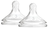 Силіконова соска Dr. Brown's Options + третього рівня, для пляшечки з широкою шийкою, 6+ міс., 2 шт. (WN3201-INTL) - Pampik