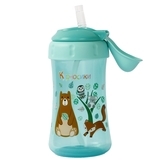 Поильник-непроливайка Курносики, с силиконовой трубочкой, 320 мл, бирюзовый (7025 зел) - Pampik - 2