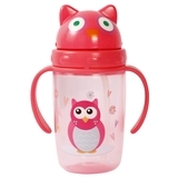 Поїльник-непроливайка Курносики, з ручками і силіконовою соломинкою, 360 мл, рожевий (7224 пик) - Pampik