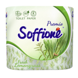 Тришаровий туалетний папір Soffione Fresh Lemongrass, 4 рулони