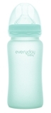 Скляна пляшка для годування Everyday Baby із силіконовим захистом, 150 мл, сірий (10211) - Pampik