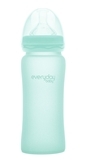 Скляна пляшка для годування Everyday Baby із силіконовим захистом, 240 мл, сірий (10231) - Pampik