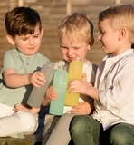 Скляна пляшка для годування Everyday Baby із силіконовим захистом, 300 мл, сірий (10251) - Pampik - 2