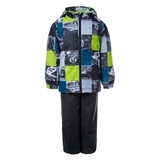 Комплект Huppa Rex, полиэстер, р.128, серый с салатовым (45080014-02147-128) - Pampik