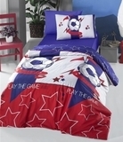 Комплект постільної білизни LightHouse Football, ранфорс, 220х160 см, синій з червоним (50491_1,5) - Pampik