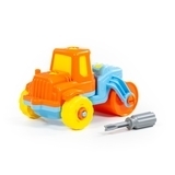 Конструктор-транспорт Polesie Дорожній каток, 18 елементів, помаранчевий (77776-1) - Pampik - 2