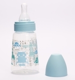 Пляшка для годування Lindo, із силіконовою соскою, 125 мл, блакитний (Pk 053 гол) - Pampik - 2