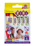 Карандаши восковые ZiBi Super Jumbo Baby Line, круглые, 6 шт. (ZB.2484) - Pampik