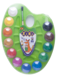 Акварельные краски ZiBi Kids Line, на палитре, салатовая упаковка, 12 цветов (ZB.6558-15) - Pampik