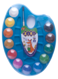 Акварельні фарби ZiBi Kids Line, на палітрі, синя упаковка, 12 кольорів (ZB.6558-02) - Pampik