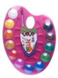 Акварельные краски ZiBi Kids Line, на палитре, розовая упаковка, 12 цветов (ZB.6558-10) - Pampik
