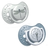 Пустушка силіконова динамічна Lovi Botanic Boy, 18+ міс., 2 шт., блакитний (22/875boy) - Pampik - 2