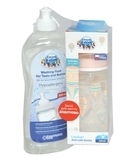 Набір Canpol babies: Пляшка з широким отвором In the Clouds, 240 мл + Рідина для миття пляшок і сосок, 500 мл, рожевий (0225_ua) - Pampik