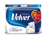 Трехслойная туалетная бумага Velvet Деликатная Белая, белый, 12 рулонов - Pampik
