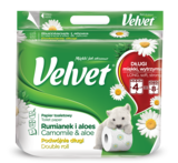 Тришаровий туалетний папір Velvet Ромашка і алое, білий, 4 рулони - Pampik