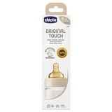 Пляшечка для годування Chicco Original Touch, з латексною соскою, 330 мл, бежевий (27634.30) - Pampik - 3