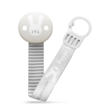 Кліпса для пустушки Suavinex Hygge Затишні історії, сіра стрічка (306632) - Pampik