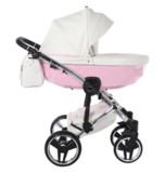 Універсальний візок 2 в 1 Junama Candy 01, білий з рожевим (J-Cy-01) - Pampik - 8