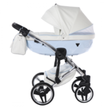 Універсальний візок 2 в 1 Junama Candy 02, білий з блакитним (J-Cy-02) - Pampik