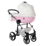 Універсальний візок 2 в 1 Junama Candy 01, білий з рожевим (J-Cy-01) - Pampik - 3