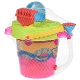 Набор для игры с песком Same Toy Ведерко розовое, 8 предметов (976Ut-1) - Pampik - 5