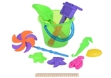 Набір для гри з піском Same Toy з Повітряною вертушкою, зелене відро, 9 предметів (HY-1206WUt-1) - Pampik - 2