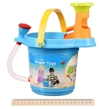 Набор для игры с песком Same Toy Ведерко голубое, 6 предметов (969Ut-1) - Pampik - 2
