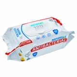 Вологі серветки Naturelle з Д-пантенолом, іонами срібла і вітаміном Е, 120 шт. - Pampik