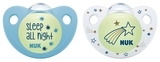 Ортодонтическая силиконовая пустышка Nuk Trendline Day&Night, 6-18 мес., голубой, 2 шт. (10176247) - Pampik