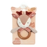 Игрушка-погремушка с деревянным грызунком Elfik Косуля Руби, розовый (ІГ-0112) - Pampik