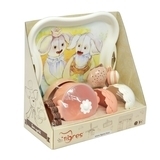 Набір посуду Tigres Сніданок для Ельфік, 38 елементів, білий з бежевим (39727) - Pampik