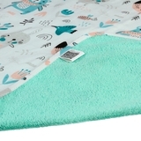 Багаторазова непромокальна пелюшка Еко Пупс Eco Cotton Звірі на лісовій галявині, 90х65 см, білий з бірюзовим (EPG10N-6590bb) - Pampik - 2