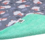 Багаторазова непромокаюча пелюшка ЕКО ПУПС Eco Cotton Білі баранчики з зірками, двостороння, бавовна, 90х65 см, сірий (EPG10N-6590ov) - Pampik - 2