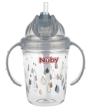 Поїльник Nuby, з трубочкою-непроливайкою, 240 мл, сірий (NV0414017grey) - Pampik