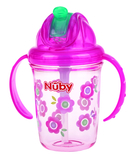 Поїльник Nuby, з трубочкою-непроливайкою, 240 мл, рожевий (NV0414017pink) - Pampik