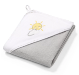 Полотенце с капюшоном BabyOno Солнышко, 76х76 см, серый с белым (141/08) - Pampik